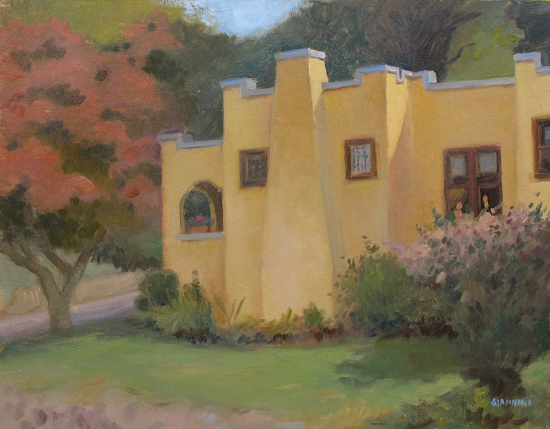 Broadmoor and Parkside; Autumn Sun, Mt. Lebanon, Pa., 11 x 14 in., Oil on Linen