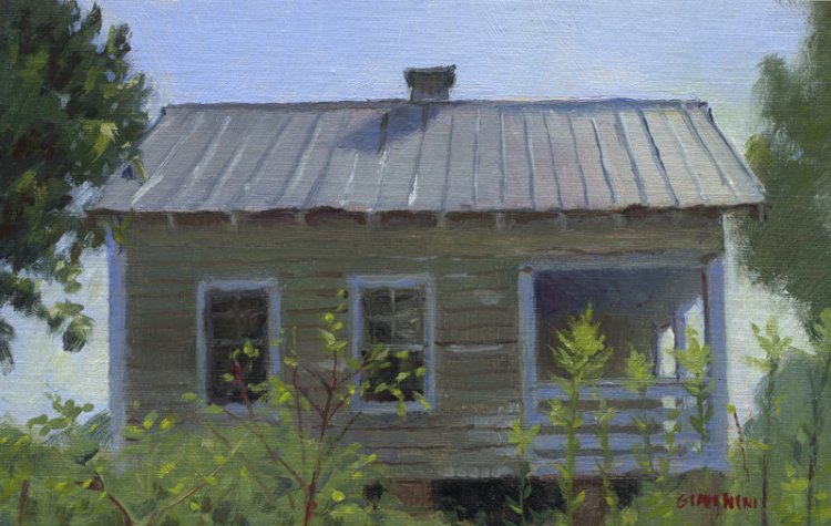 Nina Simone Childhood Home, approx. 5 x 8 in., oil on linen